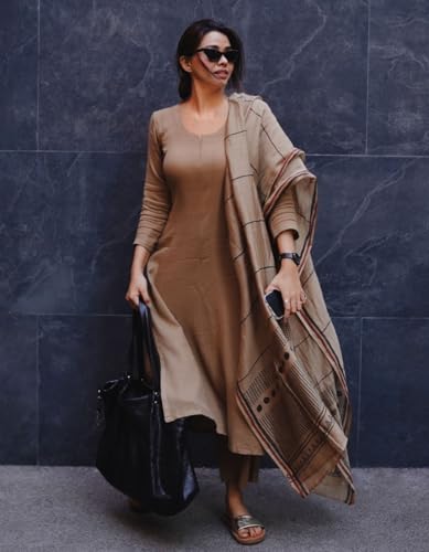 ANNI DESIGNER Women's Rayon Blend Solid Straight Kurta with Pant & Dupatta