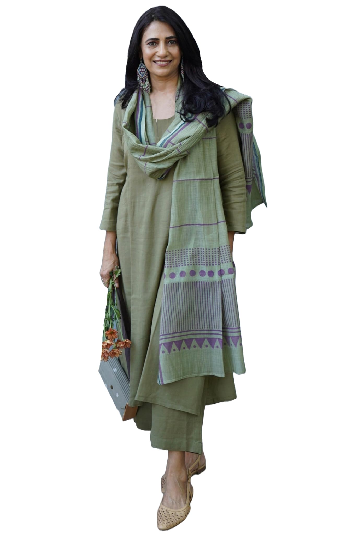 ANNI DESIGNER Women's Rayon Blend Solid Straight Kurta with Pant & Dupatta