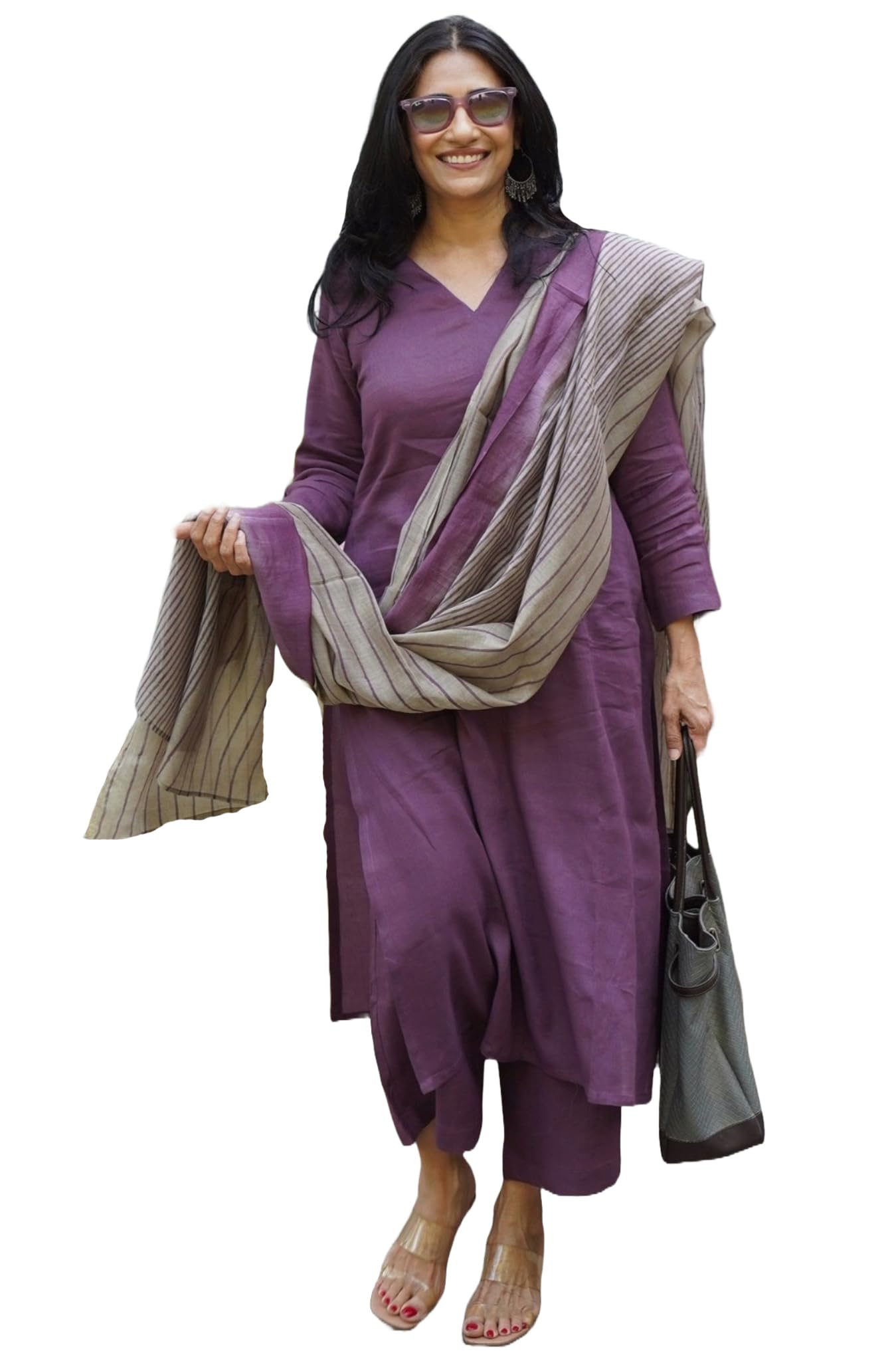 ANNI DESIGNER Women's Rayon Blend Solid Straight Kurta with Pant & Dupatta