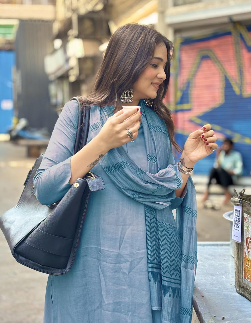 ANNI DESIGNER Women's Rayon Blend Solid Straight Kurta with Pant & Dupatta